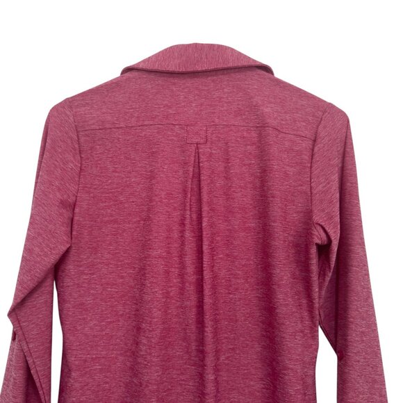 Eddie Bauer Women XS Pink Heather Button-Up Long-Sleeve Shirt Dual Chest Pockets - Picture 13 of 16